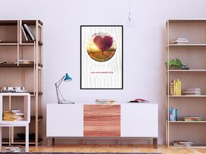 Inramad Poster / Tavla - Heart Tree II - 20x30 Svart ram med passepartout
