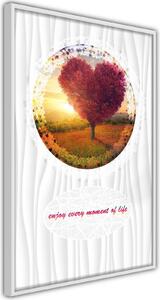 Inramad Poster / Tavla - Heart Tree II - 30x45 Guldram med passepartout