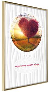 Inramad Poster / Tavla - Heart Tree II - 30x45 Guldram