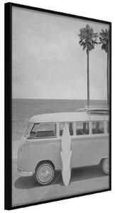 Inramad Poster / Tavla - Hippie Van II - 20x30 Svart ram med passepartout