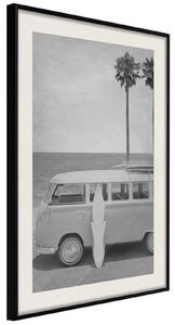 Inramad Poster / Tavla - Hippie Van II - 20x30 Guldram med passepartout