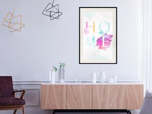 Inramad Poster / Tavla - Home III - 20x30 Guldram