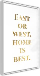 Inramad Poster / Tavla - Home Is Best (Gold) - 30x45 Guldram med passepartout