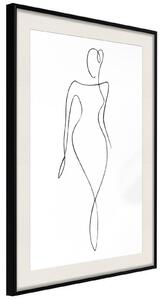 Inramad Poster / Tavla - Impeccable Figure - 20x30 Guldram med passepartout
