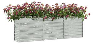 Odlingslåda upphöjd galvaniserat stål 240x40x77 cm silver - Silver