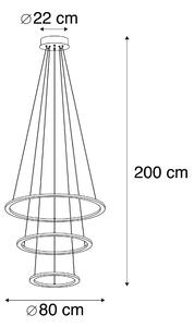 Design hängande lampa stål inkl. LED 3-steg dimbar - Tijn