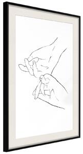 Inramad Poster / Tavla - Joined Hands (White) - 30x45 Svart ram med passepartout