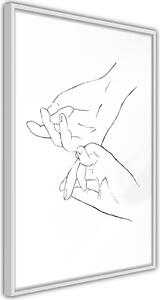 Inramad Poster / Tavla - Joined Hands (White) - 20x30 Guldram med passepartout