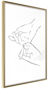 Inramad Poster / Tavla - Joined Hands (White) - 30x45 Guldram
