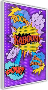 Inramad Poster / Tavla - Kaboom! Boom! Pow! - 20x30 Svart ram med passepartout