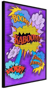 Inramad Poster / Tavla - Kaboom! Boom! Pow! - 20x30 Guldram med passepartout
