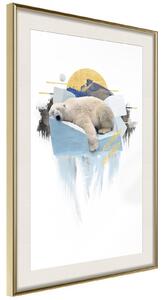Inramad Poster / Tavla - King of the Arctic - 30x45 Guldram med passepartout