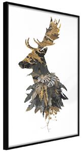 Inramad Poster / Tavla - King of the Forest - 20x30 Svart ram med passepartout