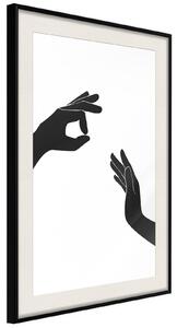 Inramad Poster / Tavla - Language of Gestures I - 20x30 Vit ram