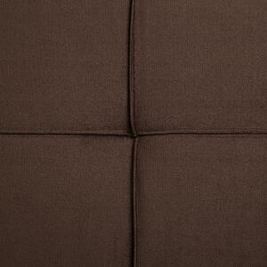Sofa Bed Brun 3-sits Stickad Klädsel Klick Klack Metall Ben Beliani
