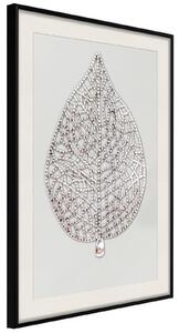 Inramad Poster / Tavla - Leaf-Shaped Pendant - 20x30 Guldram
