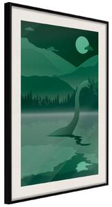 Inramad Poster / Tavla - Loch Ness [Poster] - 20x30 Guldram med passepartout