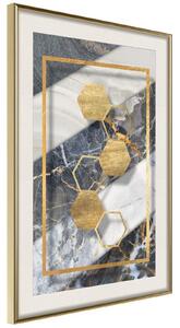 Inramad Poster / Tavla - Marble Composition III - 20x30 Vit ram med passepartout