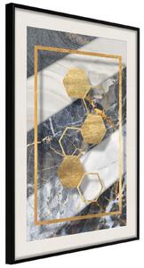 Inramad Poster / Tavla - Marble Composition III - 20x30 Vit ram med passepartout