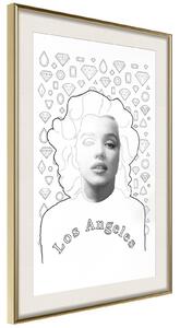 Inramad Poster / Tavla - Marilyn in Los Angeles - 20x30 Guldram