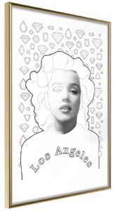 Inramad Poster / Tavla - Marilyn in Los Angeles - 40x60 Guldram
