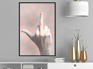 Inramad Poster / Tavla - Middle Finger - 40x60 Guldram med passepartout