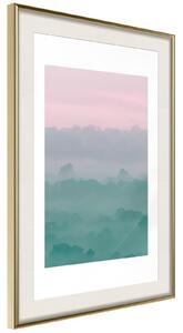 Inramad Poster / Tavla - Morning Fog - 20x30 Guldram