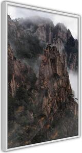 Inramad Poster / Tavla - Mountain Ridge - 20x30 Guldram med passepartout