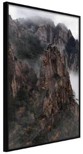 Inramad Poster / Tavla - Mountain Ridge - 20x30 Svart ram med passepartout