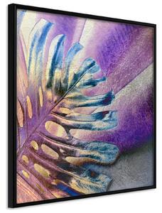 Inramad Poster / Tavla - Multicoloured Leaf - 30x30 Svart ram med passepartout