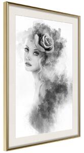 Inramad Poster / Tavla - Mysterious Lady - 20x30 Svart ram