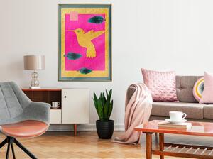 Inramad Poster / Tavla - Native American Hummingbird - 40x60 Guldram med passepartout
