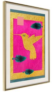 Inramad Poster / Tavla - Native American Hummingbird - 20x30 Guldram med passepartout