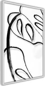 Inramad Poster / Tavla - Painted Monstera Leaf - 40x60 Guldram med passepartout