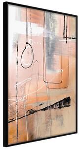 Inramad Poster / Tavla - Pastel Abstraction - 20x30 Svart ram med passepartout