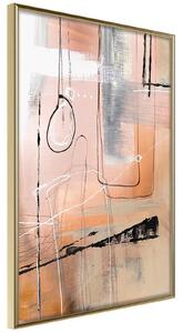 Inramad Poster / Tavla - Pastel Abstraction - 20x30 Guldram