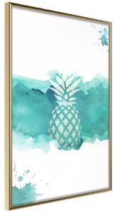 Inramad Poster / Tavla - Pastel Pineapple - 20x30 Guldram