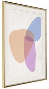 Inramad Poster / Tavla - Pastel Sets II - 20x30 Guldram med passepartout