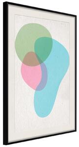 Inramad Poster / Tavla - Pastel Sets III - 20x30 Guldram med passepartout