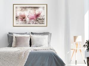 Inramad Poster / Tavla - Picked Magnolias - 30x20 Guldram med passepartout
