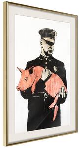 Inramad Poster / Tavla - Pig - 20x30 Guldram