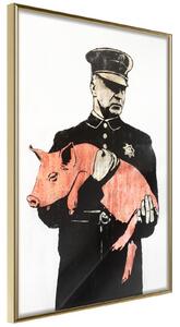 Inramad Poster / Tavla - Pig - 20x30 Guldram