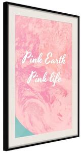 Inramad Poster / Tavla - Pink Life - 40x60 Svart ram med passepartout