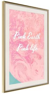 Inramad Poster / Tavla - Pink Life - 40x60 Vit ram med passepartout