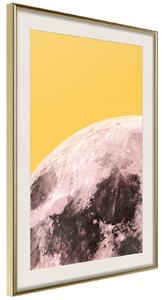 Inramad Poster / Tavla - Pink Moon - 20x30 Guldram med passepartout