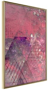 Inramad Poster / Tavla - Pink Patchwork III - 40x60 Guldram