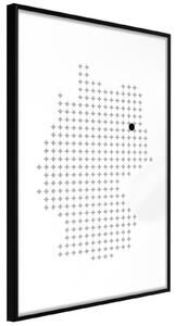 Inramad Poster / Tavla - Pixel Map of Germany - 20x30 Guldram