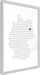 Inramad Poster / Tavla - Pixel Map of Germany - 20x30 Guldram