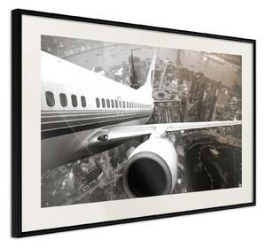 Inramad Poster / Tavla - Plane Wing - 45x30 Svart ram