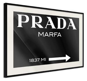 Inramad Poster / Tavla - Prada (Black) - 60x40 Guldram